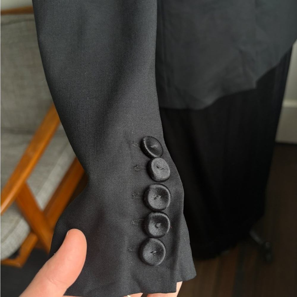 Haute Hippie Tuxedo Style Jacket With Black Diamantes - Picture 8 of 10